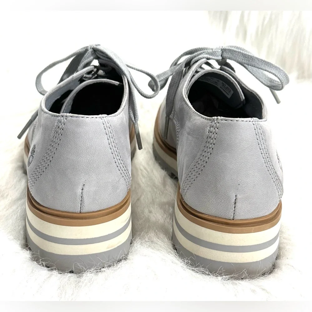 Timberland Ladies London Square Oxford Nubuck Leather ReBOTL Shoes Gray SZ 8 EUC